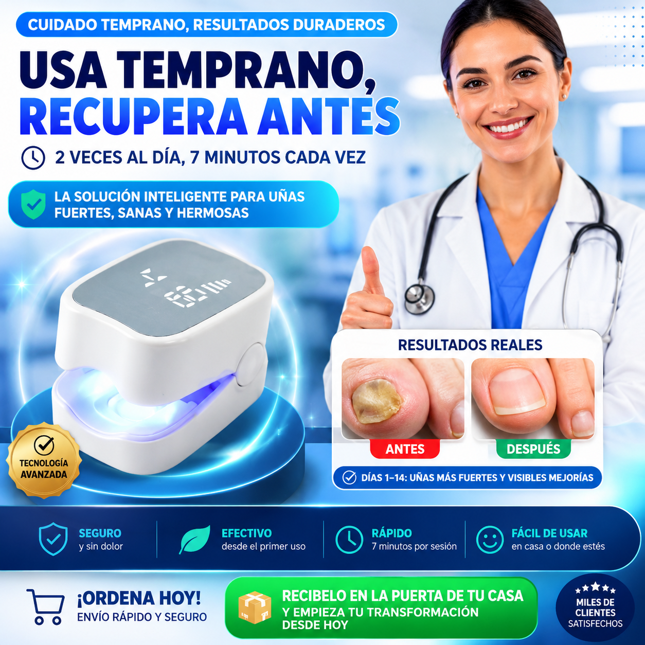 Laser para eliminar los hongos en las uñas.