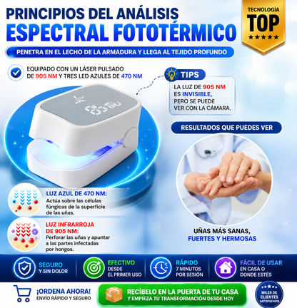Laser para eliminar los hongos en las uñas.