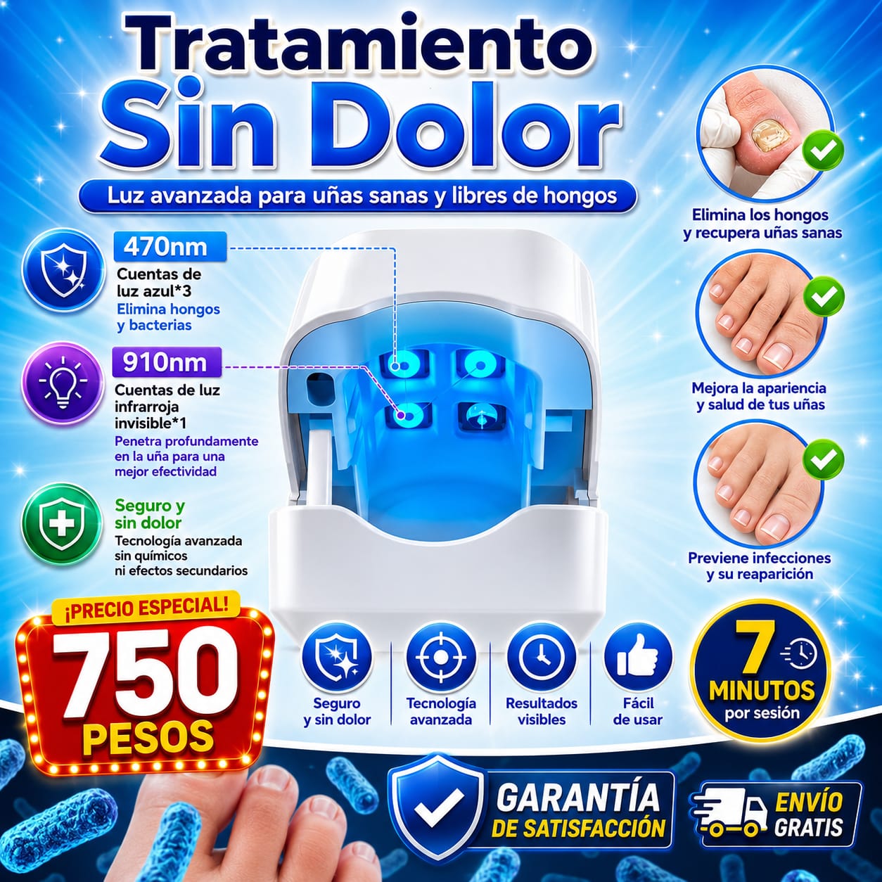 Laser para eliminar los hongos en las uñas.